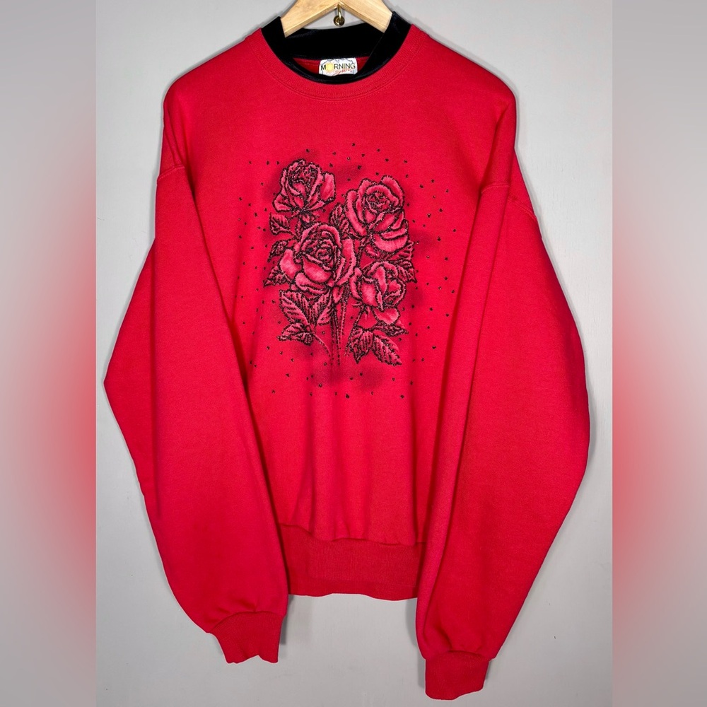 MORNING SUN Micro Bead Floral Sweatshirt